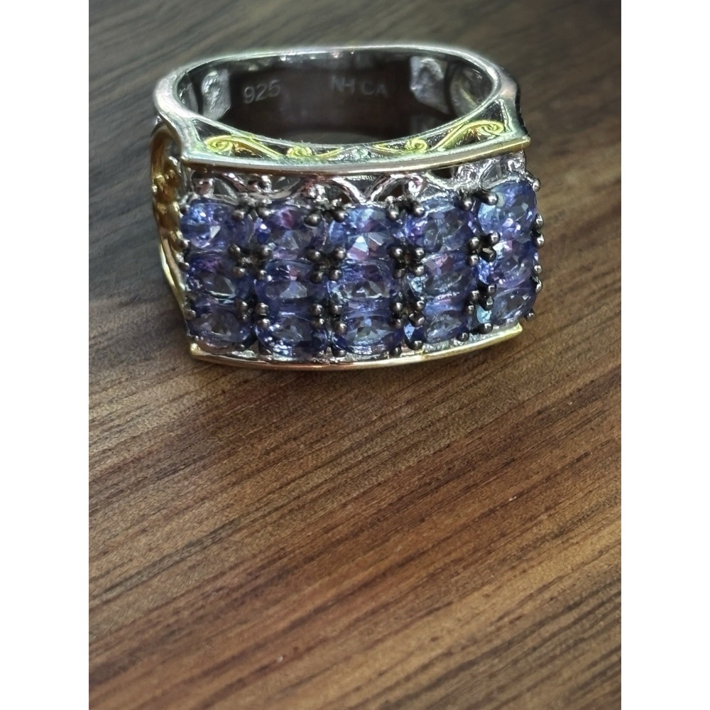 Tanzanite Sterling Silver Ring - Size 8.25